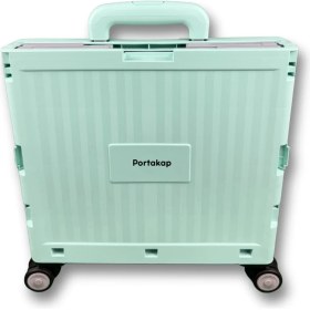Resim PremiumPort Yeşil 4 Tekerlekli 32L Standart Boy Alışveriş Arabası, Pratik ve Hafif 