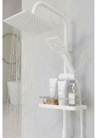 Resim Beyaz Renk Geniş Şampuanlıklı Lüks Robot Duş Seti Beyaz 