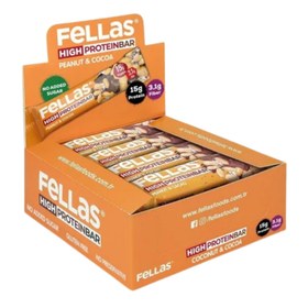 Resim FELLAS Yüksek Protein Bar Yer Fıstıklı ve Kakaolu 45g x 12 Adet 