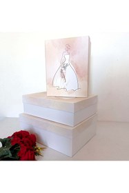 Resim Gelincimherşey Gelin Çeyiz Bohça Kutusu 3’lü Koli Set 