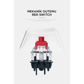 Resim Rampage YORU MINI Siyah-Gri Type-C Bağlantılı OUTEMU Red Swich Q Mekanik Gaming Oyuncu Klavye RGB 