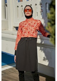 Resim Remsa Paraşüt Spor Likra Tam Kapalı Tesettür Mayo R107 Melis Siyah 