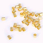 Resim 100 Adet/Lot 14 Ayar Altın Kaplama 2mm Pirinç Sıkıştırma Boncukları Stoper Tüp Boncukları Kendin Yap Takı Yapımı Malzemeleri Toptan Satış 