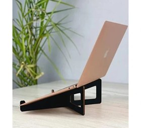 Resim Bk Taşınabilir Siyah Ahşap Notebook Laptop Standı 