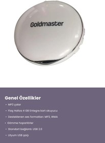 Resim GoldMaster Kokosh Aynalı Beyaz Mp3 Player 