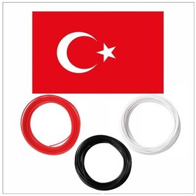 Resim 3d Kalem İçin Türk Bayrağı Temalı Kırmızı,beyaz,siyah Pla Filament Seti 