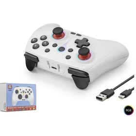 Resim Bluetooth Gamepad Pc Apple iOS Android Switch Ps3 Ps4 Uyumlu Rgb - Beyaz Nd505w 