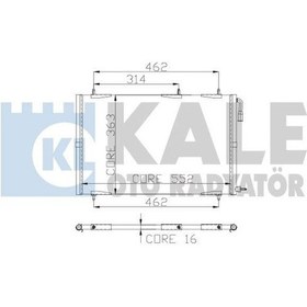 Resim KALE 200ABC070 Condenser Peugeot 206 1.1/1.4/1.6/2.0 Mt Kurutucusuz 552×363×16 6455W6-6455×9 