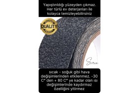Resim Svein 50 mm x 15 mt Siyah Kaydırmaz Bant Yapışkanlı Merdiven Basamak Zemin Güçlü Tutunabilen Halı 