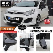 Resim Kia Rio Sinyalsiz 2012-2016 Uyumlu Batman Yarasa Ayna Kapağı Piano Black ABS Plastik 
