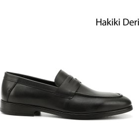 Resim Gönderi® Erkek Siyah Hakiki Deri Loafer Ayakkabı 