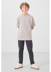 Resim Tommy Life Anrasit Standart Fit Dokuma Hafif Esnek Chino Erkek Çocuk Pantolon - 11272 Antrasit 