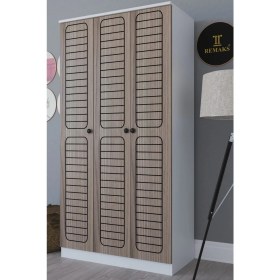 Resim Remaks Fuga 3 Kapaklı Elbise Dolabı - Beyaz Gövde Cordoba Kapak 