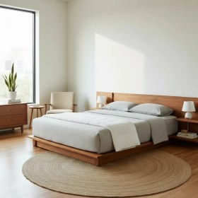 Resim Latanwood Ash Ahşap Karyola 