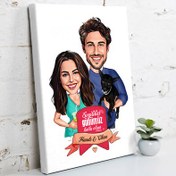 Resim Karikatürlü Harika Sevgililer Kanvas Tablo 