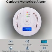 Resim Mini LED dijital ekranlı taşınabilir karbon monoksit dedektörü, değiştirilebilir piller (piller dahil değildir) 