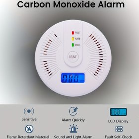 Resim Mini LED dijital ekranlı taşınabilir karbon monoksit dedektörü, değiştirilebilir piller (piller dahil değildir) 