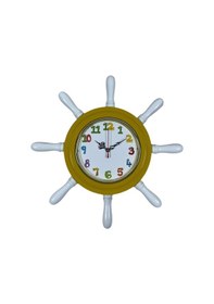 Resim Sarı Çocuk Odası Kamelalı Dümen Duvar Saati Açık 