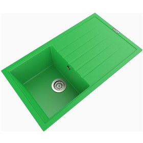 Resim Polex Cristalüx Granit Evye P-03 Yeşil Tezgah Altı Ve Tezgah Üstü Mutfak Evyesi 85x49.5 CM 