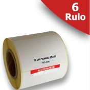 Resim 75X50 Termal Etiket | 6 Rulo Barkod Etiketi 