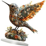 Resim Suntek Sinek Kuşu Masaüstü Süsü Hayvan Plakası Oturma 20x18 Cm 