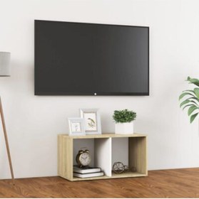 Resim Tdesigno Tdesıgno Ay Televizyon Sehpası - Ünitesi -kitaplık-meşe Beyaz 72 Cm 2 Raflı 