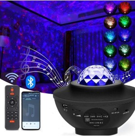 Resim JUNGLEE Starry Projektör Gece Lambası Bluetooth Hoparlör Ambians Işık 