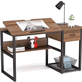 Resim Zizuva Tasarım 120x60x75 CM Çekmeceli Ceviz Çizim Masası 