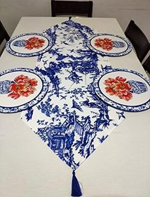 Resim Viemso Japon Etnik Desenli Runner, 6'lı Supla Set 