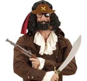 Resim Kahve Şapkalı Pipolu Jack Sparrow Gözlüğü 