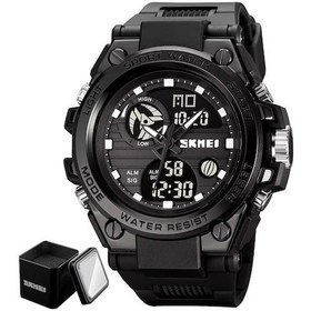 Resim Skmeı 2031 Erkek Kol Saati, Dijital Çift Ekran, 2 Zaman, Kronometre, Alarm, 50m Su Geçirmez, Abs+çinko Aloy Kasa, Siyah Demir Kutulu 