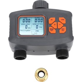 Resim 2 Çıkış Sprinkler Zamanlayıcı Su Zamanlayıcı 2 Bölge Sprinkler Zamanlayıcı Yağmur Sensörü ile Otomatik Sulama Kontrolörü G3/4 Erkek - G1/2 Çim Bahçesi Tarım Abs Malzemesi 