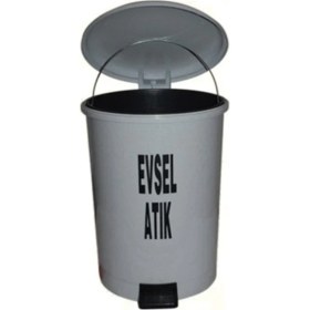 Resim 15 Lt Pedallı Şık Ev Atık Kovası, Gri Renk 