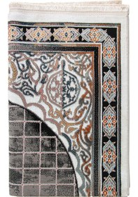 Resim Lüks Çeyizlik Halı Tipi Dokuma Seccade Siyah 