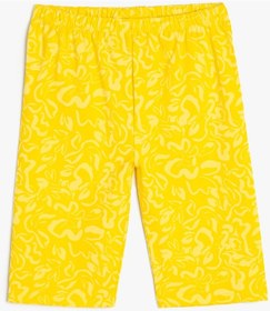 Resim Koton Kısa Tayt Batik Desenli Beli Lastikli Pamuklu Sarı Desenli 4skg40095ak Sarı 