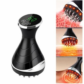Resim DM805 Elektroterapi 25 Kademeli Elektrikli Masaj Aleti Isıtmalı Titreşimli Gua Sha Scraping Cihazı Selülit Giderici Vücut Şekillendirici Şarjlı Masaj Cihazı 2 Kokulu Yağ Hediyeli 