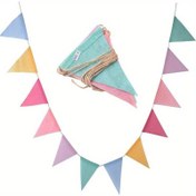 Resim 1pc/2pcs 4m Renkli Jüt Keten Flama Bayrakları Banner Doğum Günü Düğün Noel Partisi Bunting Bayrakları Ev Için Asılı 