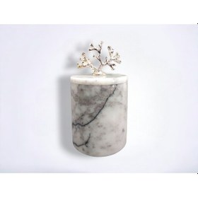 Resim Leylak Mermer Pamukluk-kapaklı Kutu-organizer-gümüş Aksesuar 