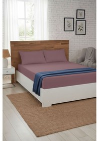 Resim %100 Pamuk Ranforce Premium King Size Lastikli Çarşaf Seti - Gül Gül Kurusu 