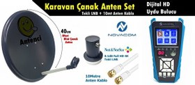 Resim 40 CM Karavan Çanak Anten Seti - Dijital Full HD Şarjlı Uydu Bulucu 