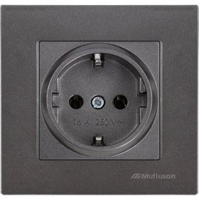 Resim Mutlusan Rita Füme Topraklı Priz Çerçeveli - 2200 600 0295 