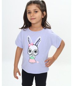 Resim Toontoy Kids Toontoy Kız Çocuk Tavşan Baskılı Tişört Mavi 