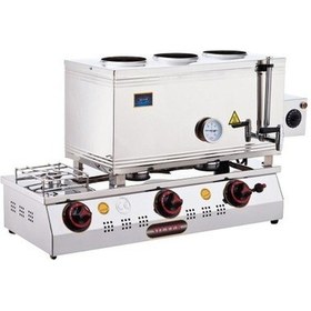 Resim Işıkgaz Silverinox Doğalgaz + Elektrikli 40 Litre 3 Demlikli Çay Kazanı Slvr-2101-d 