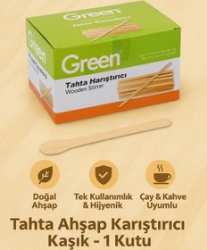 Resim Owersea ahta Ahşap Karıştırıcı Kaşık – Çay & Kahve İçin 1 Kutu (Tek Kullanımlık, Doğal) 