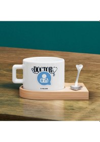 Resim Bk Gift Kişiye Özel İsimli Doktor Tasarımlı-3, Ahşap Altlıklı Seramik Fincan, Meslek Hediyesi, Yeni İş Hediyesi Kobitmeyen137932 Bk Gift 