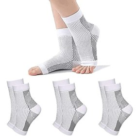Resim 2 adet Nöropatik Ayak Bileği Bandı Sıkıştırma Ayak Bileği Kompresyon Kılıfı Ayak Bileği Şişmesi İçin 
