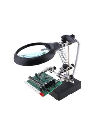 Resim 5 Led 3 Farklı Mercekli Masaüstü Tamirci Büyüteç 
