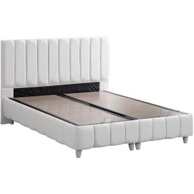 Resim Narva Çift Kişilik Baza Başlık Real Pedli Yatak Seti Beyaz 140 x 190 