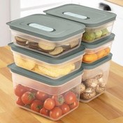 Resim 6'lı Hava Kanallı Ayarlanabilir Sebze Ve Meyve Saklama Kabı 4x(1,15 Lt) 2x(2,35 lt) yeşil Vienev
