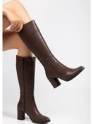 Resim Ysn-4422 Kahve Topuklu Kadın Çizme Kahverengi 